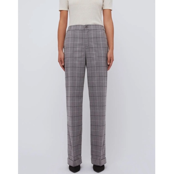 BLDWN Karol hi-Rise Straight Pants In Mist Plaid M - Picture 1 of 13